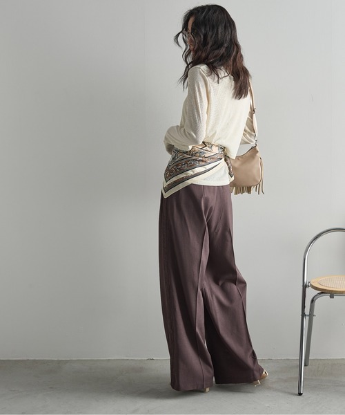 THE YOn（ザヨン）の「シアーリブカーディガン×タンクアンサンブル（Tシャツ/カットソー・レディース・ブラック/アイボリー/ピンク/ライトグレー・FREE）」の16枚目の写真