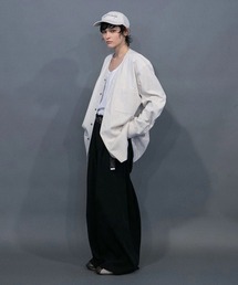 【my beautiful landlet】COTTON LINEN TUCK WIDE PANTS