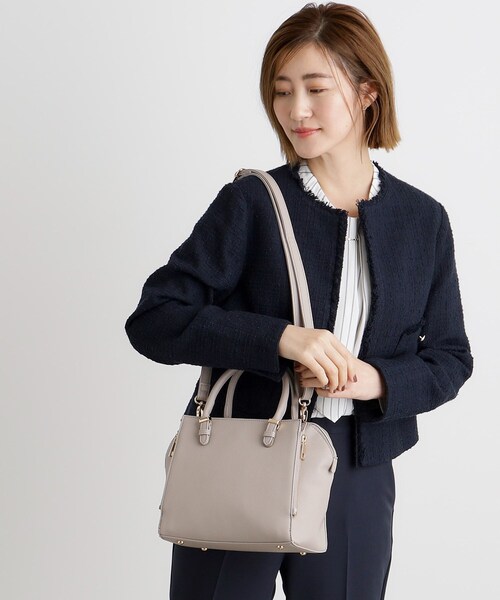 grove（グローブ）の「【人間工学】タテZipメタルベルトサブ付き2WAYトート【入卒対応可】（ショルダーバッグ・レディース・グレー/ブラック/ブラウン系その他・00）」の5枚目の写真