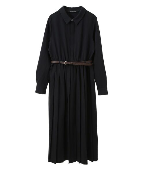 YECCA VECCA(イェッカヴェッカ)の「ベルト付きプリーツワンピース(ワンピース・レディース・パープル/ネイビー/ベージュ・FREE)」の6枚目の写真