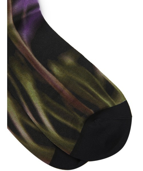 JNBY(ジェーエヌビーワイ)の「Abstract Floral Stretch Cotton-blend Socks / ソックス(ソックス/靴下・レディース・パープル/ブラック・ONE SIZE)」の4枚目の写真