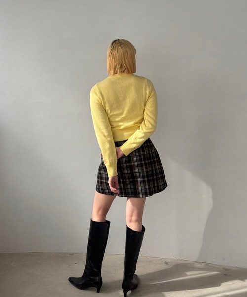 え4 プトマヨ　ミニスカート　チェック　リボン プトマヨ ミニスカート 赤系チェック柄 PUTUMAYO - メルカリ