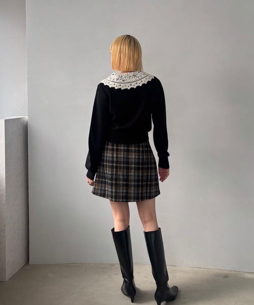 え4 プトマヨ　ミニスカート　チェック　リボン プトマヨ ミニスカート 赤系チェック柄 PUTUMAYO - メルカリ