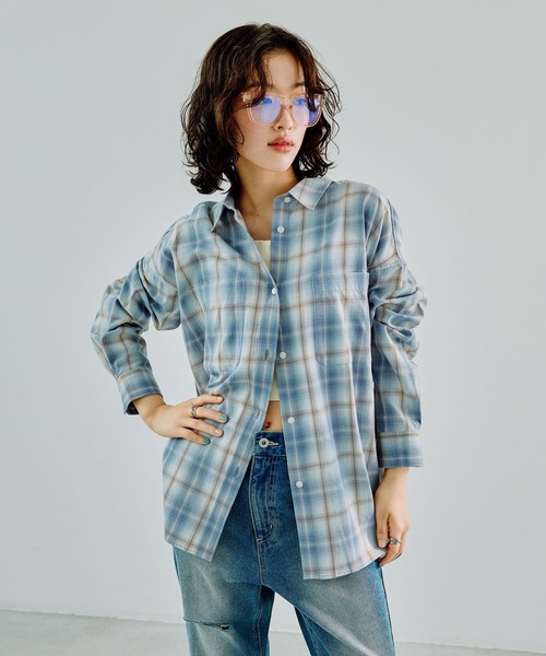 はち✨ セール】オンブレチェックシャツ 242886（シャツ/ブラウス