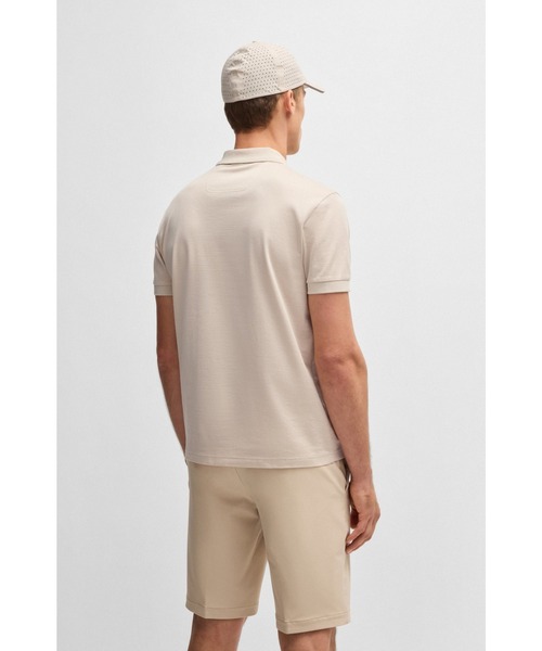 BOSS（ボス）の「ストラクチャードコットン ポロシャツ ジップネック（ポロシャツ・メンズ・ダークブルー/ベージュ・XXL/M/L/XL/S/XXXL）」の8枚目の写真