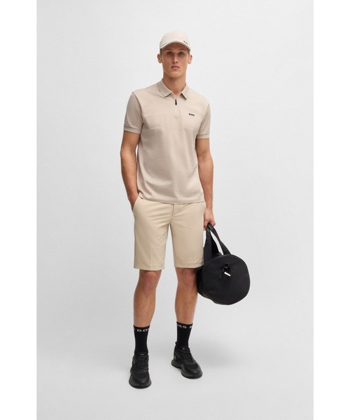 BOSS（ボス）の「ストラクチャードコットン ポロシャツ ジップネック（ポロシャツ・メンズ・ダークブルー/ベージュ・XXL/M/L/XL/S/XXXL）」の9枚目の写真