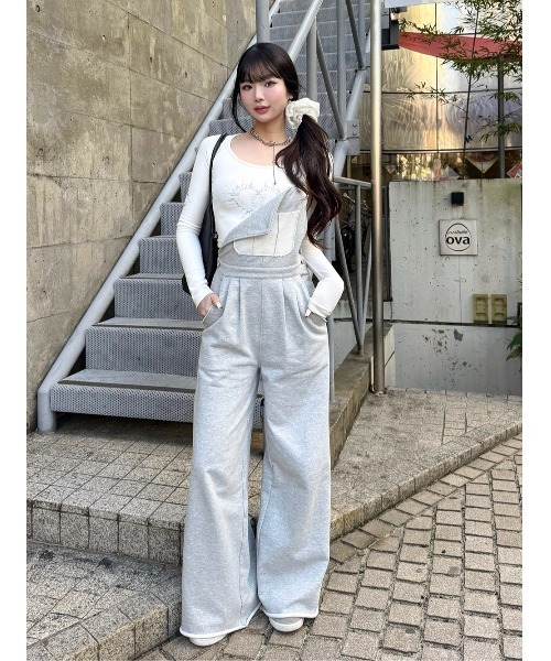 darich ダーリッチ　スウェットワイドサロペット darich ダーリッチスウェットワイドサロペット