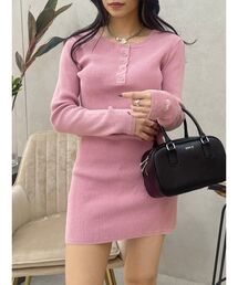 EVRIS | ブリーチヘンリーネックリブタイトワンピース(ワンピース)