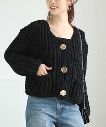 ざっくり編みニットカーディガン