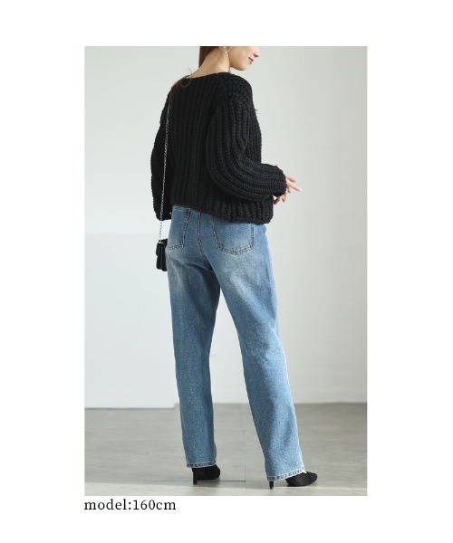 Sawa a la mode(サワアラモード)の「ざっくり編みニットカーディガン(カーディガン/ボレロ・レディース・ブラック/オフホワイト・FREE)」の15枚目の写真
