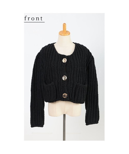 Sawa a la mode(サワアラモード)の「ざっくり編みニットカーディガン(カーディガン/ボレロ・レディース・ブラック/オフホワイト・FREE)」の21枚目の写真