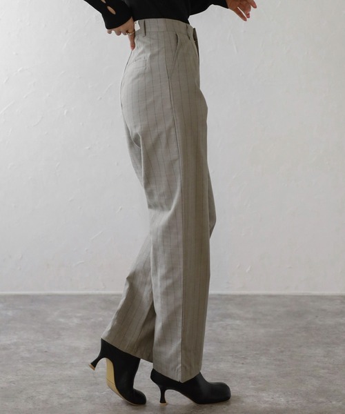ENC(エンク)の「back label striped straight long pants / バックラベルストライプストレートロングパンツ(その他パンツ・レディース・アイボリー/グレー・S/M)」の15枚目の写真