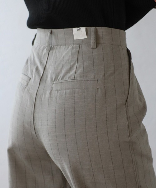 ENC(エンク)の「back label striped straight long pants / バックラベルストライプストレートロングパンツ(その他パンツ・レディース・アイボリー/グレー・S/M)」の18枚目の写真