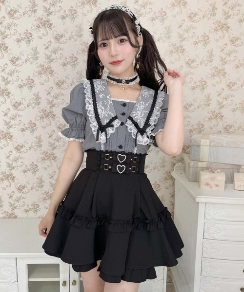 ROJITA(ロジータ)の「ベルトリボンデザインスカート(スカート・レディース・チェック/ピンク/ブラック/その他/グレー・FREE)」の9枚目の写真