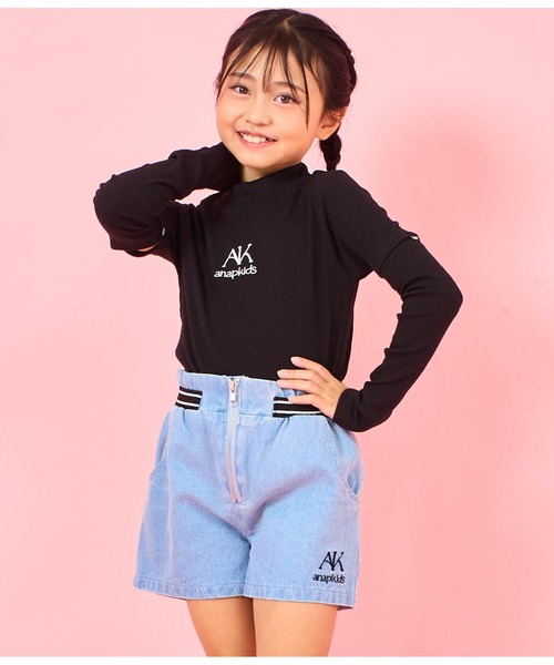 ANAP kids(アナップキッズ)の「ウエストゴムデザインジップ付ショートパンツ(その他パンツ・キッズ・ブラック/ブルー・130cm/120cm/110cm)」の7枚目の写真