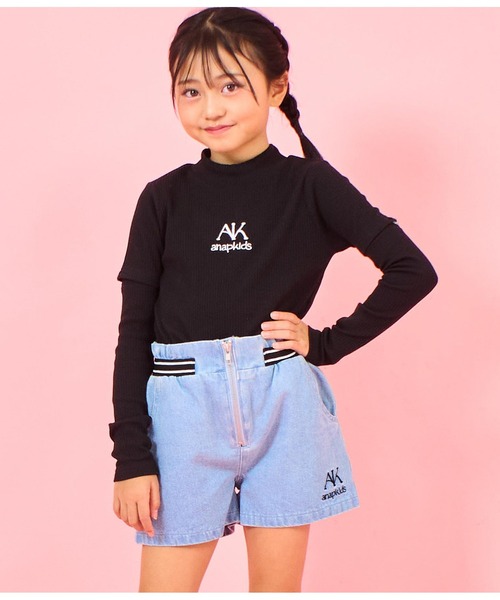 ANAP kids(アナップキッズ)の「ウエストゴムデザインジップ付ショートパンツ(その他パンツ・キッズ・ブラック/ブルー・130cm/120cm/110cm)」の8枚目の写真