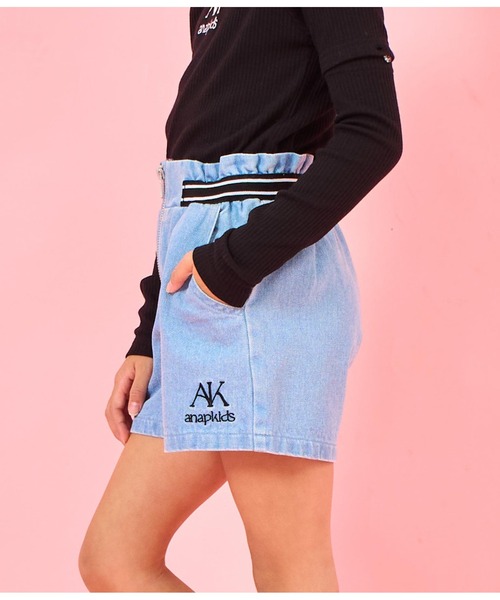 ANAP kids(アナップキッズ)の「ウエストゴムデザインジップ付ショートパンツ(その他パンツ・キッズ・ブラック/ブルー・130cm/120cm/110cm)」の11枚目の写真