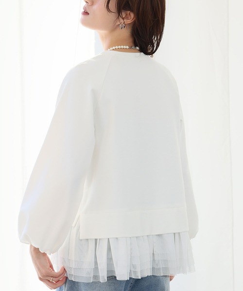 ELFRANK(エルフランク)の「チュールドッキングレイヤード風プルオーバー(Tシャツ/カットソー・レディース・ブラック/オフホワイト/ブラック×ホワイト・FREE)」の13枚目の写真