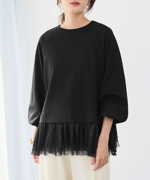 ELFRANK(エルフランク)の「チュールドッキングレイヤード風プルオーバー(Tシャツ/カットソー・レディース・ブラック/オフホワイト/ブラック×ホワイト・FREE)」の17枚目の写真