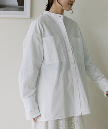 バンドカラーポケットシャツ