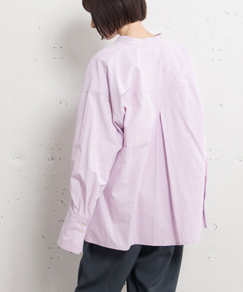 POU DOU DOU（プードゥドゥ）の「バンドカラーポケットシャツ（シャツ/ブラウス・レディース・ラベンダー/オフホワイト/ブルー・M）」の7枚目の写真