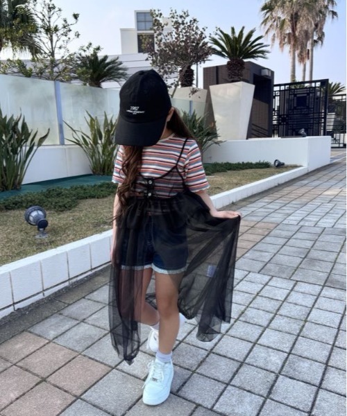 TARKER（ターカー）の「シアー素材ワンピース（ワンピース・キッズ・オフホワイト/ブラック・130/120/110/100/90/150/140）」の16枚目の写真