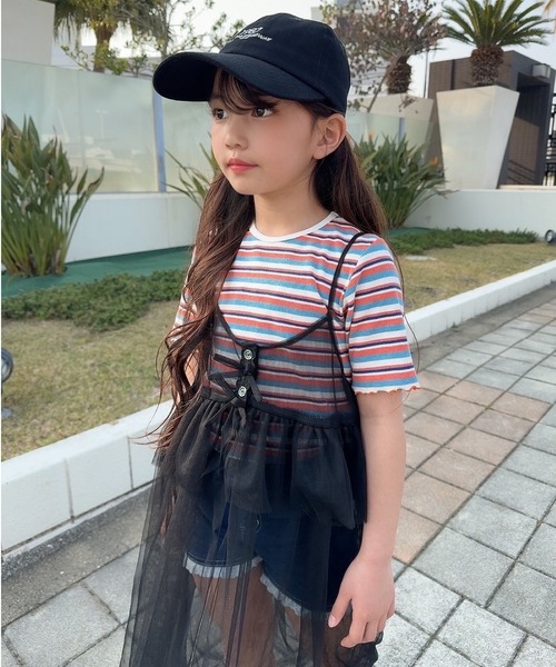 TARKER（ターカー）の「シアー素材ワンピース（ワンピース・キッズ・オフホワイト/ブラック・130/120/110/100/90/150/140）」の14枚目の写真