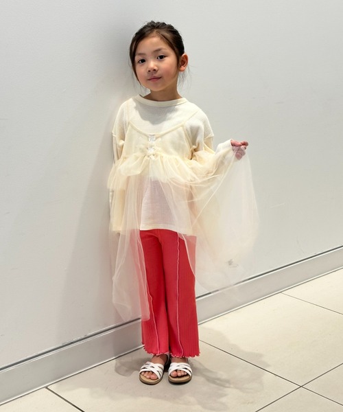 TARKER（ターカー）の「シアー素材ワンピース（ワンピース・キッズ・オフホワイト/ブラック・130/120/110/100/90/150/140）」の19枚目の写真