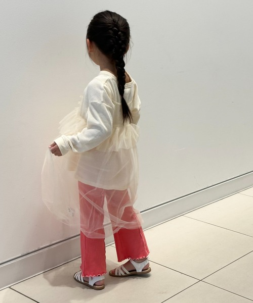 TARKER（ターカー）の「シアー素材ワンピース（ワンピース・キッズ・オフホワイト/ブラック・130/120/110/100/90/150/140）」の21枚目の写真