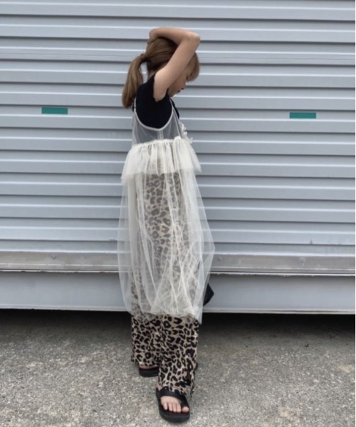 TARKER（ターカー）の「シアー素材ワンピース（ワンピース・キッズ・オフホワイト/ブラック・130/120/110/100/90/150/140）」の8枚目の写真