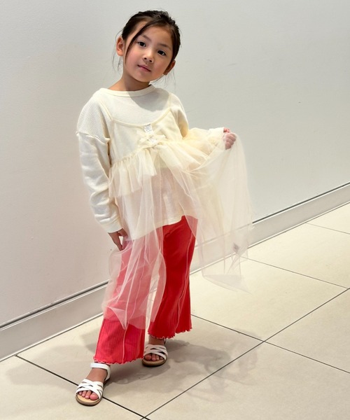 TARKER（ターカー）の「シアー素材ワンピース（ワンピース・キッズ・オフホワイト/ブラック・130/120/110/100/90/150/140）」の18枚目の写真