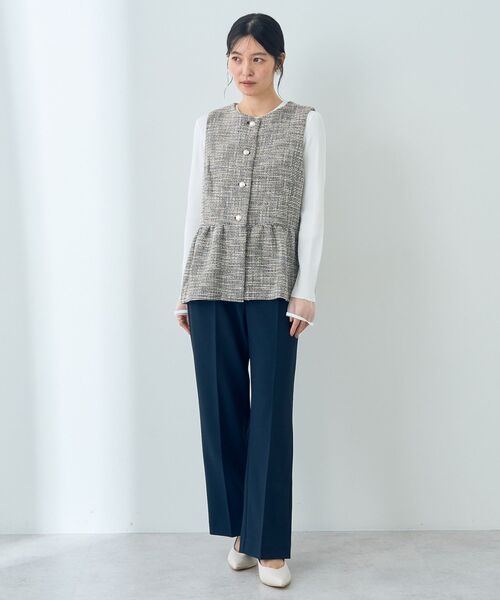 YECCA VECCA（イェッカヴェッカ）の「ツイードペプラムジレ（その他アウター・レディース・オフホワイト/ブラック・FREE）」の16枚目の写真