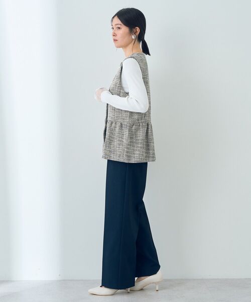 YECCA VECCA（イェッカヴェッカ）の「ツイードペプラムジレ（その他アウター・レディース・オフホワイト/ブラック・FREE）」の14枚目の写真