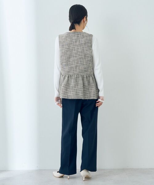 YECCA VECCA（イェッカヴェッカ）の「ツイードペプラムジレ（その他アウター・レディース・オフホワイト/ブラック・FREE）」の13枚目の写真