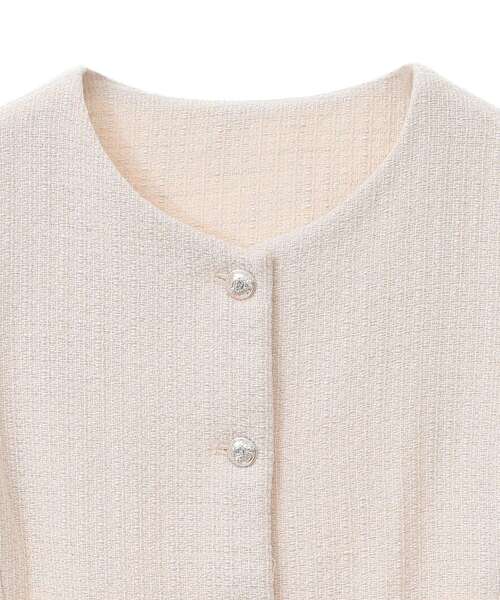 YECCA VECCA（イェッカヴェッカ）の「ツイードペプラムジレ（その他アウター・レディース・オフホワイト/ブラック・FREE）」の10枚目の写真