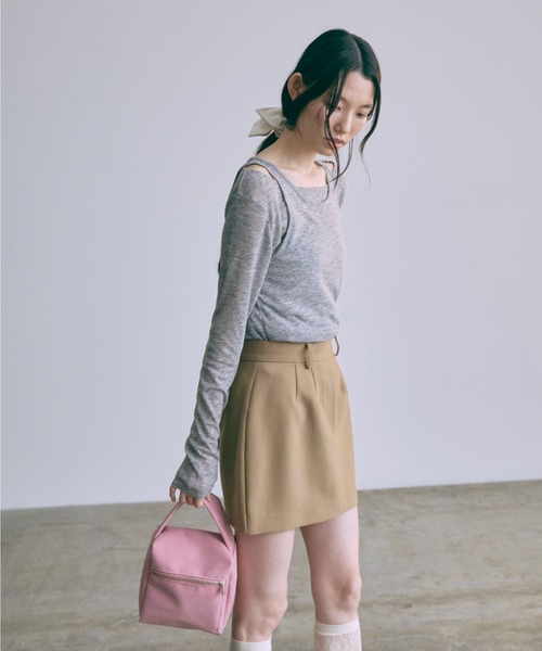 EN NEUME（エンノイム）の「Sheer Ribbed Layering Tank Set（Tシャツ/カットソー・レディース・ブラック/杢グレー/イエロー/ホワイト・FREE）」の7枚目の写真