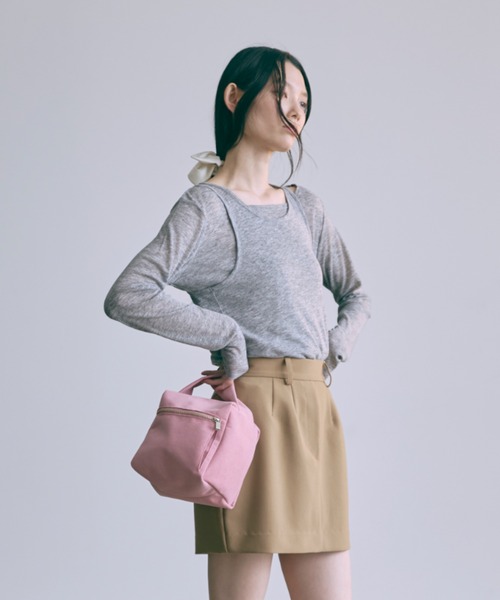 EN NEUME（エンノイム）の「Sheer Ribbed Layering Tank Set（Tシャツ/カットソー・レディース・ブラック/杢グレー/イエロー/ホワイト・FREE）」の6枚目の写真