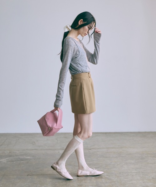 EN NEUME（エンノイム）の「Sheer Ribbed Layering Tank Set（Tシャツ/カットソー・レディース・ブラック/杢グレー/イエロー/ホワイト・FREE）」の15枚目の写真