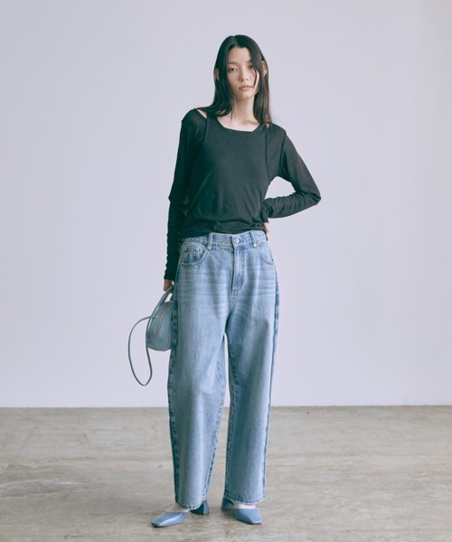 EN NEUME（エンノイム）の「Sheer Ribbed Layering Tank Set（Tシャツ/カットソー・レディース・ブラック/杢グレー/イエロー/ホワイト・FREE）」の17枚目の写真