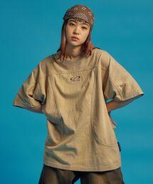 SEQUENZ | 【SEQUENZ（シークエンズ）】WASHED SPLASH S/S TEE / Tシャツ 半袖 クルーネック オーバーサイズ センターロゴ 刺繍(Tシャツ/カットソー)