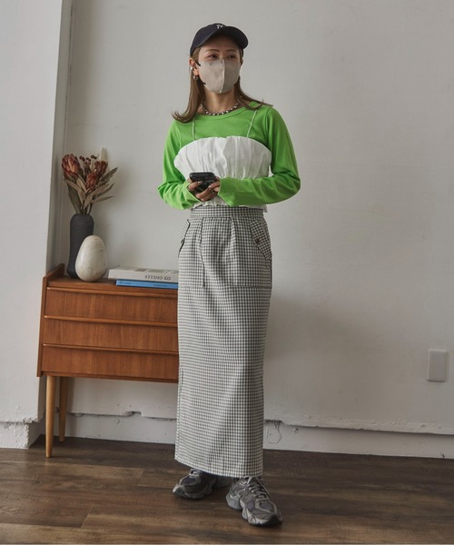 feepur by saya(フェピュールバイサヤ)の「【XSサイズあり】カラーチェックタイトスカート(スカート・レディース・グレー/ブルー/イエロー・MEDIUM/X-SMALL)」の6枚目の写真