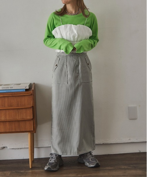 feepur by saya(フェピュールバイサヤ)の「【XSサイズあり】カラーチェックタイトスカート(スカート・レディース・グレー/ブルー/イエロー・MEDIUM/X-SMALL)」の4枚目の写真