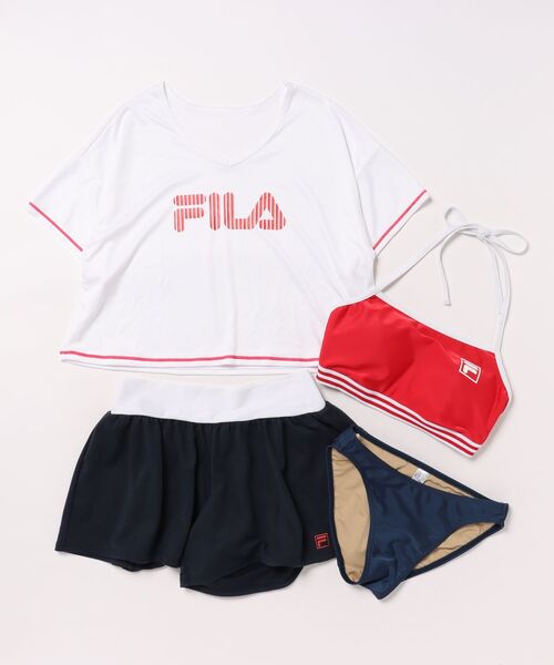 フィラ/FILA タンキニ 4点セット レディース 水陸両用 水着セット セール】【FILA:フィラ】レディースラッシュ+タンキニ4点セット