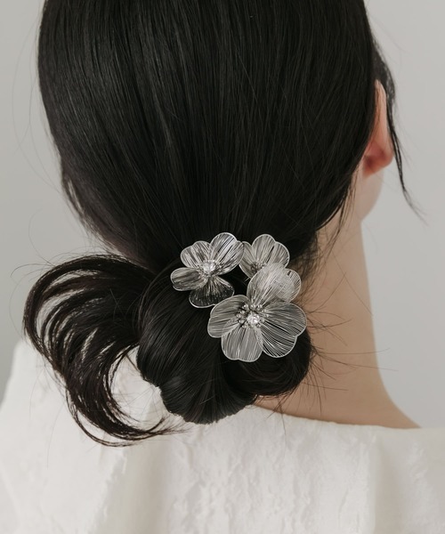 ヘアアクセサリー koz.k セール】メタルフラワー3セットヘアカフ（その他ヘア