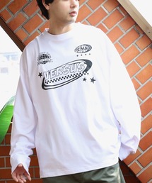 天竺プリントロゴ長袖Tシャツ