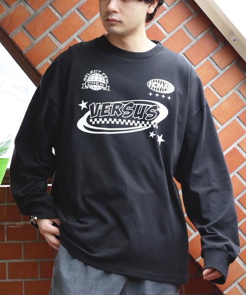 8(eight)(エイト)の「天竺プリントロゴ長袖Tシャツ(Tシャツ/カットソー・メンズ・ホワイト/ネイビー/ブラック・MEDIUM/LARGE)」の1枚目の写真