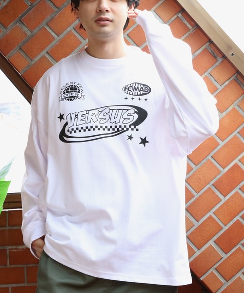 8(eight)(エイト)の「天竺プリントロゴ長袖Tシャツ(Tシャツ/カットソー・メンズ・ホワイト/ネイビー/ブラック・MEDIUM/LARGE)」の4枚目の写真
