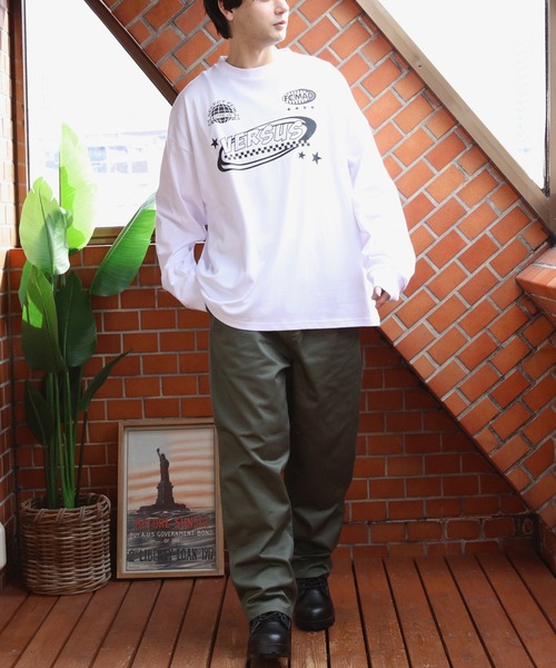 8(eight)(エイト)の「天竺プリントロゴ長袖Tシャツ(Tシャツ/カットソー・メンズ・ホワイト/ネイビー/ブラック・MEDIUM/LARGE)」の7枚目の写真