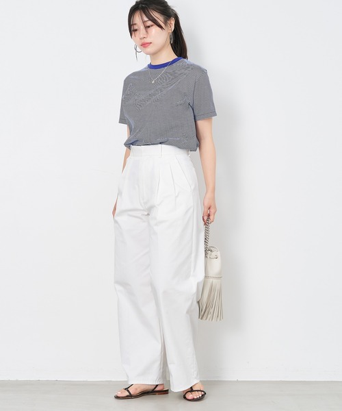 MICA&DEAL（マイカ＆ディール）の「チノワイドパンツ〈3サイズ展開〉（チノパンツ・レディース・キャメル/ベージュ/オフホワイト・34/36/38）」の6枚目の写真