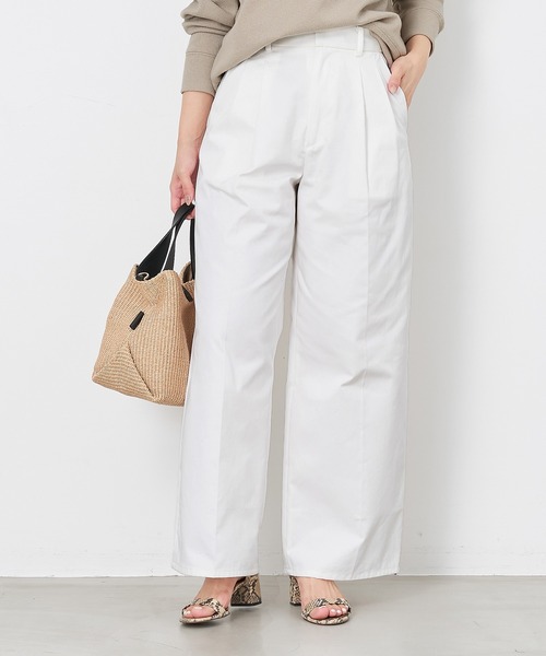 MICA&DEAL（マイカ＆ディール）の「チノワイドパンツ〈3サイズ展開〉（チノパンツ・レディース・キャメル/ベージュ/オフホワイト・34/36/38）」の9枚目の写真